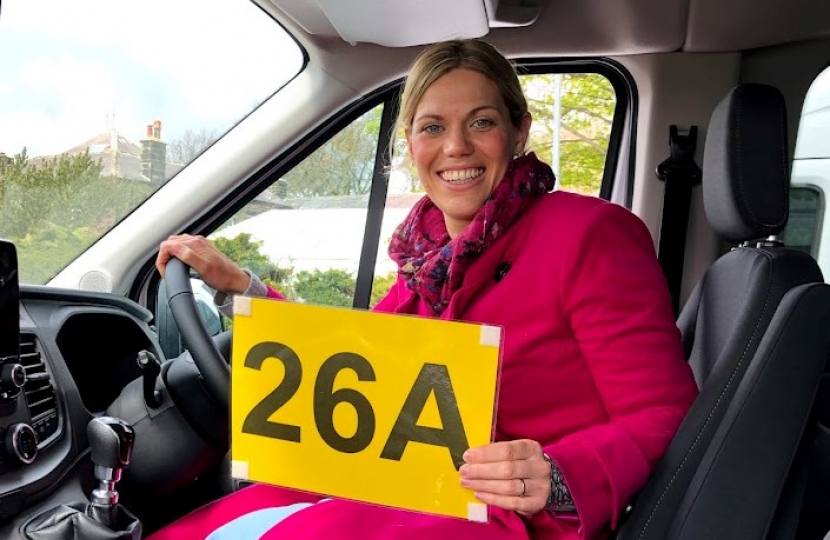 Miriam Cates driving the 26a bus - campaign for rural buses