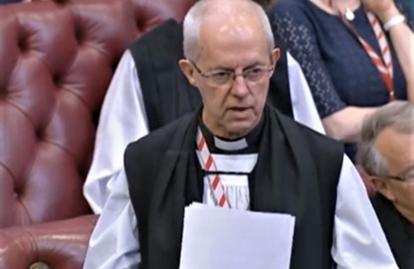 The Archbishop of Canterbury, Justin Welby, speaking against the Illegal Migration Bill