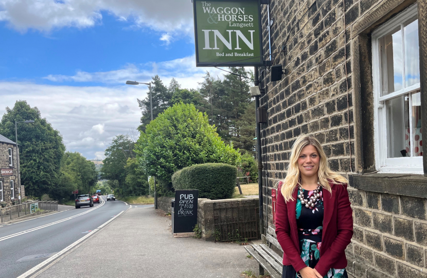 Miriam at the Wagon and Horses pub in Langsett