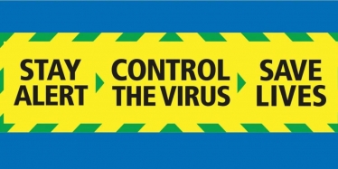 Stay alert Control the Virus Save lives logo