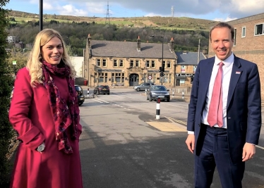 Miriam Cates MP meeting Matt Hancock MP at Stocksbridge