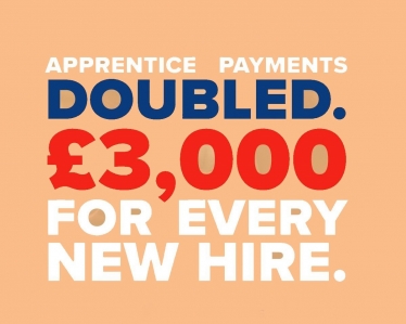 Poster advertising the £3000 apprentice incentive