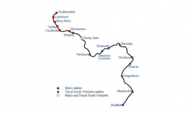 Map of the Penistone Line