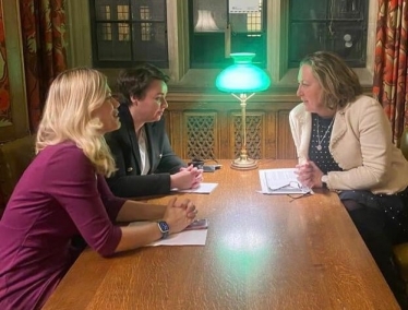 Miriam has meeting with Secretary of State for International Trade, Anne-Marie Trevelyan, 