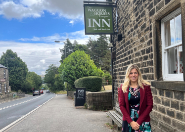 Miriam at the Wagon and Horses pub in Langsett