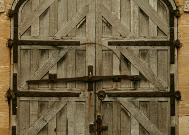 Locked door of university