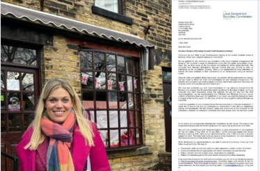 Miriam Cates MP displays Silkstone Boundary review letter